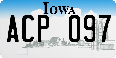 IA license plate ACP097