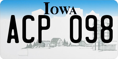 IA license plate ACP098