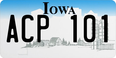 IA license plate ACP101