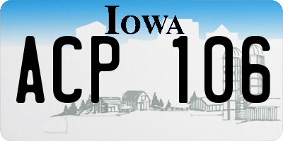 IA license plate ACP106