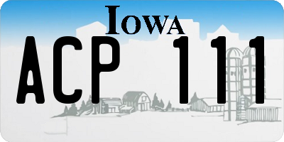 IA license plate ACP111