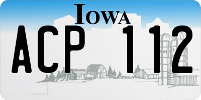 IA license plate ACP112