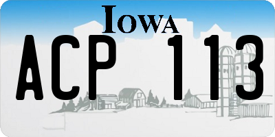 IA license plate ACP113