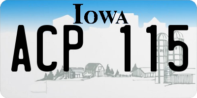 IA license plate ACP115