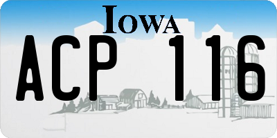 IA license plate ACP116