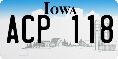 IA license plate ACP118
