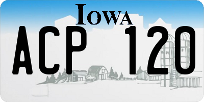 IA license plate ACP120