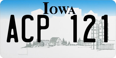 IA license plate ACP121