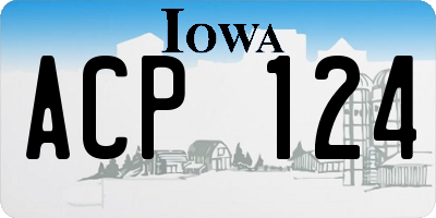 IA license plate ACP124