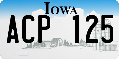 IA license plate ACP125