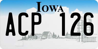 IA license plate ACP126