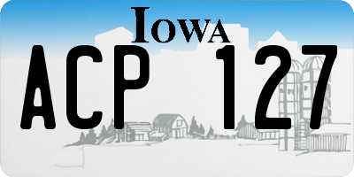 IA license plate ACP127