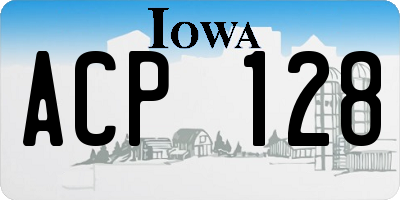 IA license plate ACP128