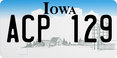 IA license plate ACP129