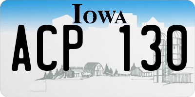 IA license plate ACP130