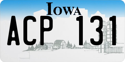IA license plate ACP131