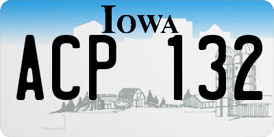 IA license plate ACP132