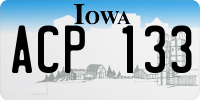 IA license plate ACP133