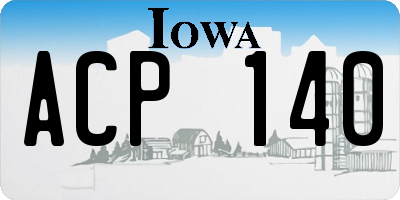 IA license plate ACP140