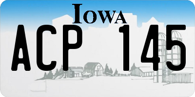 IA license plate ACP145