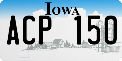 IA license plate ACP150