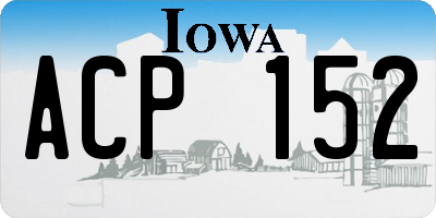 IA license plate ACP152