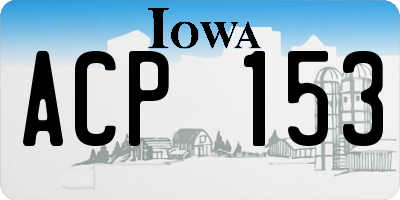 IA license plate ACP153