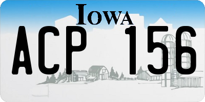 IA license plate ACP156