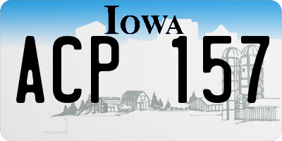 IA license plate ACP157
