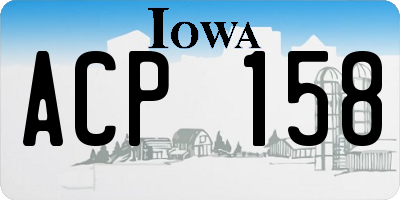 IA license plate ACP158