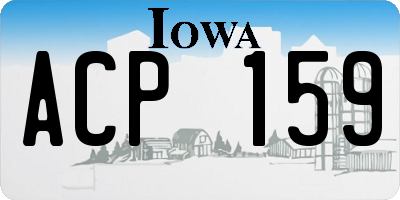 IA license plate ACP159