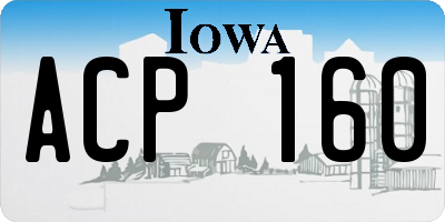 IA license plate ACP160