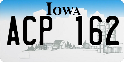 IA license plate ACP162