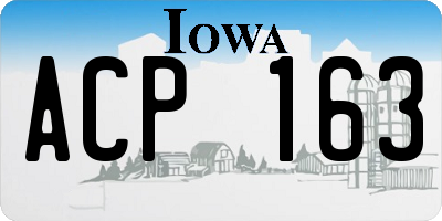 IA license plate ACP163