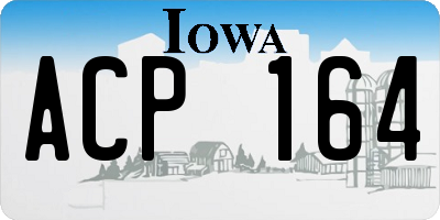 IA license plate ACP164