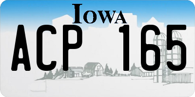 IA license plate ACP165