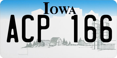 IA license plate ACP166