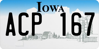 IA license plate ACP167