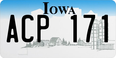 IA license plate ACP171