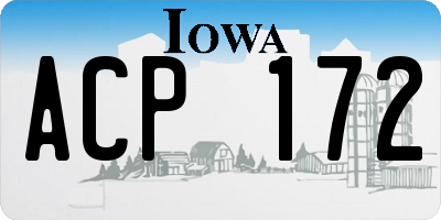 IA license plate ACP172