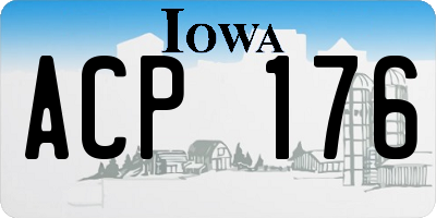 IA license plate ACP176
