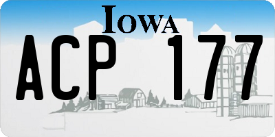 IA license plate ACP177