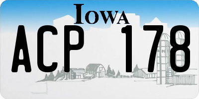 IA license plate ACP178