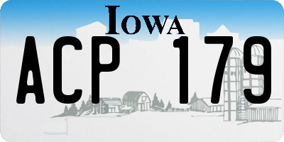 IA license plate ACP179