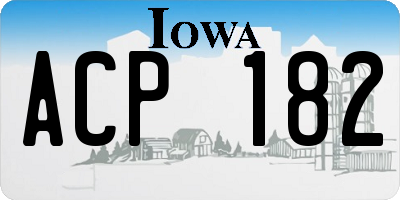 IA license plate ACP182