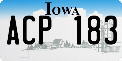 IA license plate ACP183