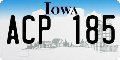IA license plate ACP185