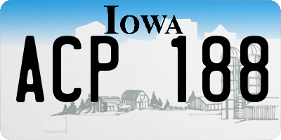 IA license plate ACP188