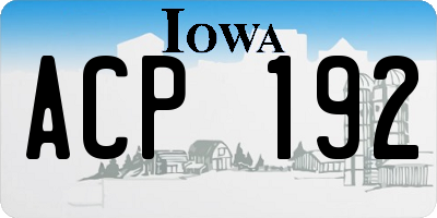 IA license plate ACP192