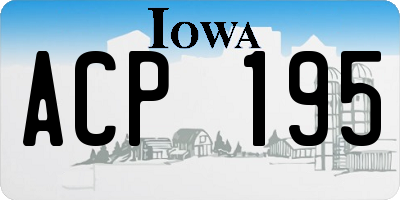 IA license plate ACP195